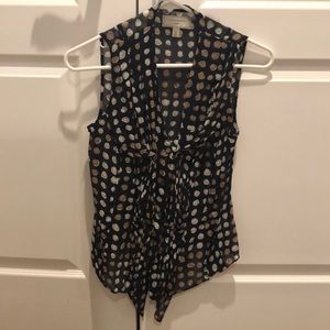 Anthropology Sheer Polka Dot Blouse
